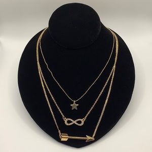 Gold-tone Infinity Tri-Necklace